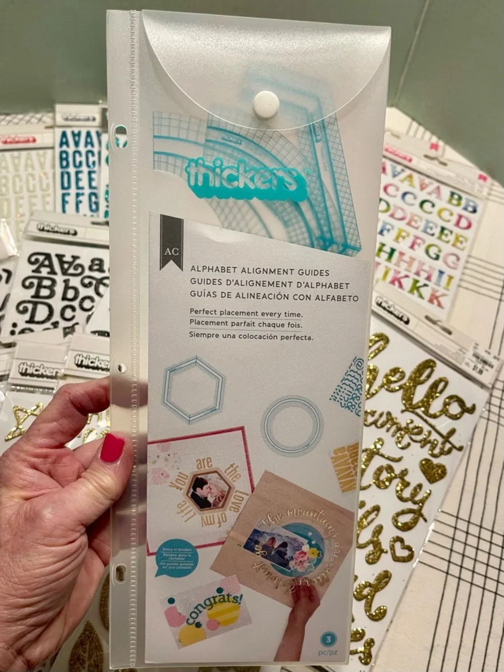 AMERICAN CRAFTS THICKERS Glitter Alphabet & Phrase Stickers - MULTI COLOR NEW